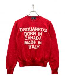 DSQUARED2（ディースクエアード）の古着「ロゴニット」｜レッド
