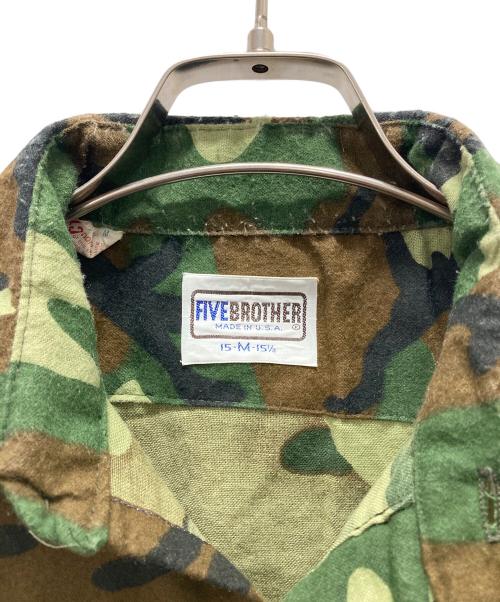 FIVE BROTHER（ファイブブラザー）FIVE BROTHER (ファイブブラザー) 80s~90sカモフラライトネルシャツ オリーブ サイズ:Mの古着・服飾アイテム
