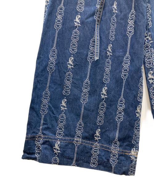 TORY BURCH（トリーバーチ）TORY BURCH (トリーバーチ) ダブルリング デニムワイドパンツ インディゴ サイズ:Sの古着・服飾アイテム