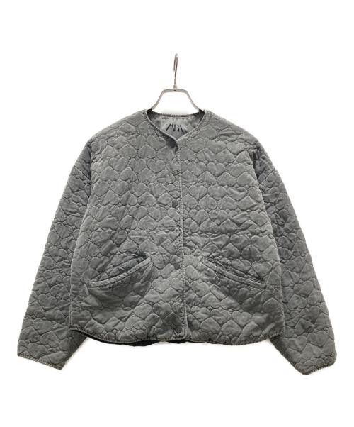 ZARA（ザラ）ZARA (ザラ) ハートキルティングジャケット グレー サイズ:XSの古着・服飾アイテム