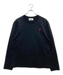 AMI Alexandre Mattiussi（アミアレクサンドルマテュッシ）の古着「ハート刺繍ロングスリーブカットソー」｜ブラック