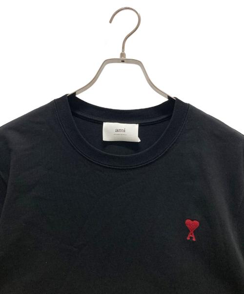 AMI Alexandre Mattiussi（アミアレクサンドルマテュッシ）AMI Alexandre Mattiussi (アミアレクサンドルマテュッシ) ハート刺繍ロングスリーブカットソー ブラック サイズ:Lの古着・服飾アイテム