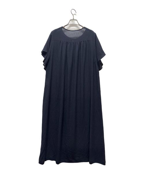 Leilian（レリアン）LEILIAN (レリアン) 半袖ワンピース ネイビー サイズ:13の古着・服飾アイテム