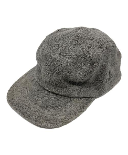 Vivienne Westwood（ヴィヴィアンウエストウッド）Vivienne Westwood (ヴィヴィアンウエストウッド) リネン混キャップ グレー サイズ:Fの古着・服飾アイテム