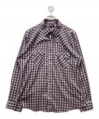 LEVI'Sリーバイス）の古着「70s USA製ウエスタン チェックシャツ」｜ホワイト×パープル