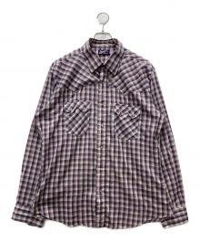 LEVI'S（リーバイス）の古着「70s USA製ウエスタン チェックシャツ」｜ホワイト×パープル