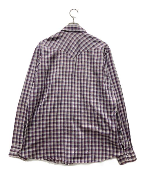 LEVI'S（リーバイス）LEVI'S (リーバイス) 70s USA製ウエスタン チェックシャツ ホワイト×パープル サイズ:XLの古着・服飾アイテム