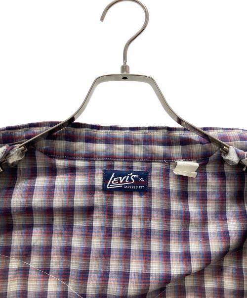 LEVI'S（リーバイス）LEVI'S (リーバイス) 70s USA製ウエスタン チェックシャツ ホワイト×パープル サイズ:XLの古着・服飾アイテム