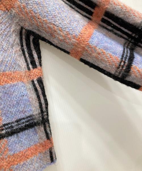furfur（ファーファー）furfur (ファーファー) チェックパフスリセーター スカイブルー サイズ:ONE SIZEの古着・服飾アイテム