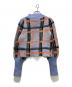 furfur (ファーファー) チェックパフスリセーター スカイブルー サイズ:ONE SIZE：5000円