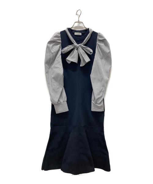 CELFORD（セルフォード）CELFORD (セルフォード) バックティアードワンピース ネイビー サイズ:36の古着・服飾アイテム