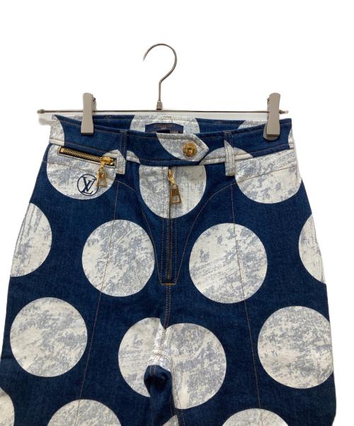 LOUIS VUITTON（ルイ ヴィトン）LOUIS VUITTON (ルイ ヴィトン) ドットペイントデニムパンツ ネイビー サイズ:34の古着・服飾アイテム