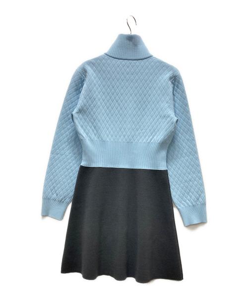 LOUIS VUITTON（ルイ ヴィトン）LOUIS VUITTON (ルイ ヴィトン) 22AW ダイヤモンドニット トロンプルイユワンピース スカイブルー×グレー サイズ:XS 未使用品の古着・服飾アイテム