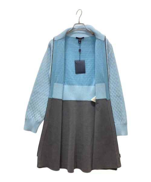 LOUIS VUITTON（ルイ ヴィトン）LOUIS VUITTON (ルイ ヴィトン) 22AW ダイヤモンドニット トロンプルイユワンピース スカイブルー×グレー サイズ:XS 未使用品の古着・服飾アイテム