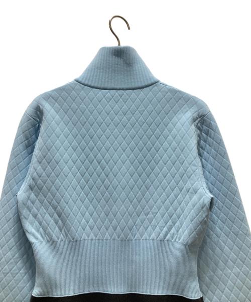 LOUIS VUITTON（ルイ ヴィトン）LOUIS VUITTON (ルイ ヴィトン) 22AW ダイヤモンドニット トロンプルイユワンピース スカイブルー×グレー サイズ:XS 未使用品の古着・服飾アイテム