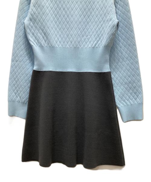 LOUIS VUITTON（ルイ ヴィトン）LOUIS VUITTON (ルイ ヴィトン) 22AW ダイヤモンドニット トロンプルイユワンピース スカイブルー×グレー サイズ:XS 未使用品の古着・服飾アイテム