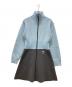 LOUIS VUITTON（ルイ ヴィトン）の古着「22AW ダイヤモンドニット トロンプルイユワンピース」｜スカイブルー×グレー