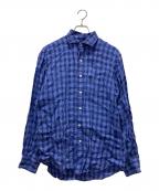 POLO RALPH LAURENポロ・ラルフローレン）の古着「リネンチェックシャツ」｜ブルー