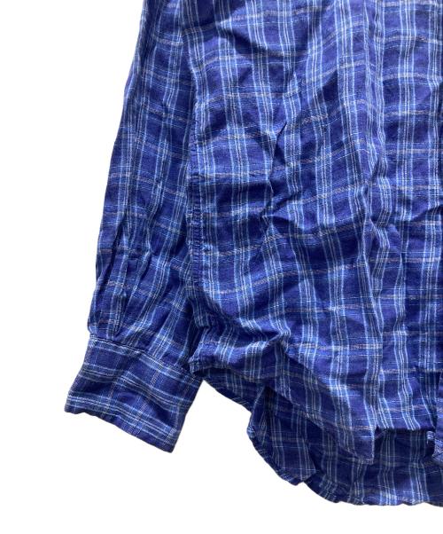 POLO RALPH LAUREN（ポロ・ラルフローレン）POLO RALPH LAUREN (ポロ・ラルフローレン) リネンチェックシャツ ブルー サイズ:Mの古着・服飾アイテム