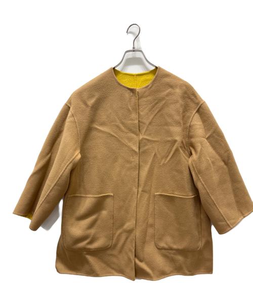 UNITED ARROWS（ユナイテッドアローズ）UNITED ARROWS (ユナイテッドアローズ) バイカラー リバー ミドルコート ベージュ サイズ:36の古着・服飾アイテム