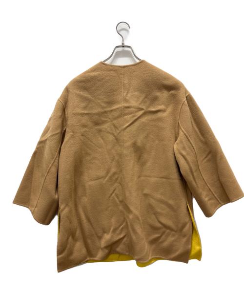 UNITED ARROWS（ユナイテッドアローズ）UNITED ARROWS (ユナイテッドアローズ) バイカラー リバー ミドルコート ベージュ サイズ:36の古着・服飾アイテム