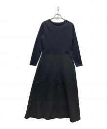 icB（アイシービー）の古着「ニットコンビジャガード ワンピース」｜ブラック