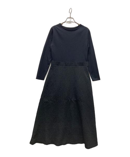 icB（アイシービー）icB (アイシービー) ニットコンビジャガード ワンピース ブラック サイズ:Sの古着・服飾アイテム