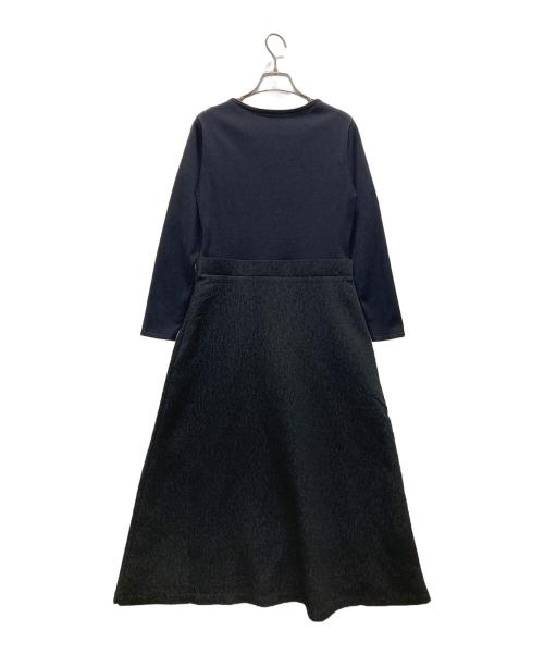 icB（アイシービー）icB (アイシービー) ニットコンビジャガード ワンピース ブラック サイズ:Sの古着・服飾アイテム