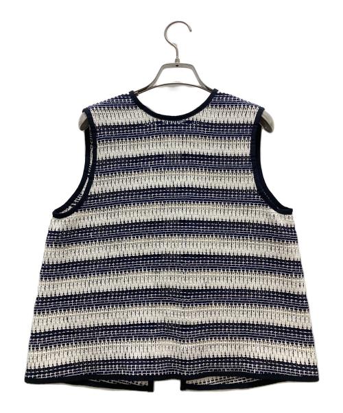 TOMORROW LAND（トゥモローランド）TOMORROW LAND (トゥモローランド) クロッシュボーダー フロンタブルトップス ネイビー サイズ:36の古着・服飾アイテム