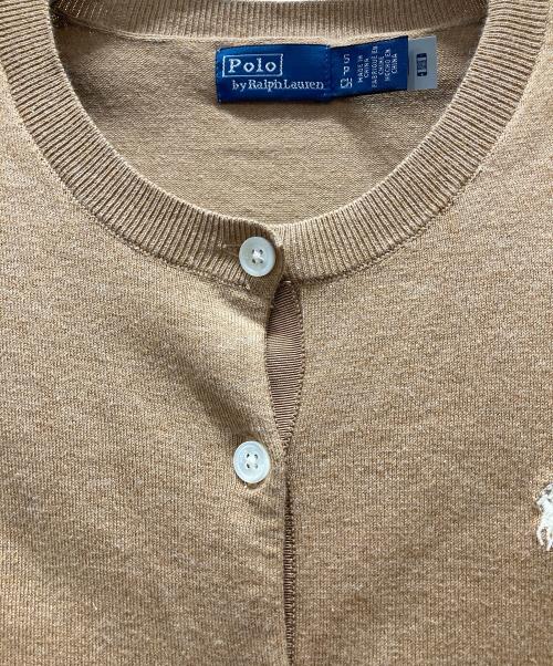 POLO RALPH LAUREN（ポロ・ラルフローレン）POLO RALPH LAUREN (ポロ・ラルフローレン) 丸首カーディガン ブラウン サイズ:Sの古着・服飾アイテム