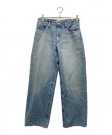 YANUK（ヤヌーク）の古着「Low Rise Trick Denim ボーイズストレートLEA」｜ブルー