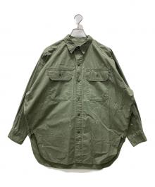 kha:ki（カーキ）の古着「コットン ワイドミリタリーハンドペイントシャツ “HAND PAINT SHIRTS”」｜グリーン