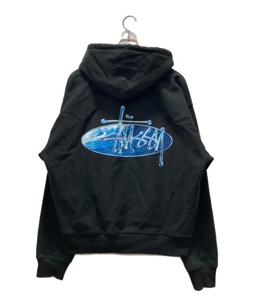 stussy（ステューシー）stussy (ステューシー) Wave Oval Hoodie ブラック サイズ:Lの古着・服飾アイテム