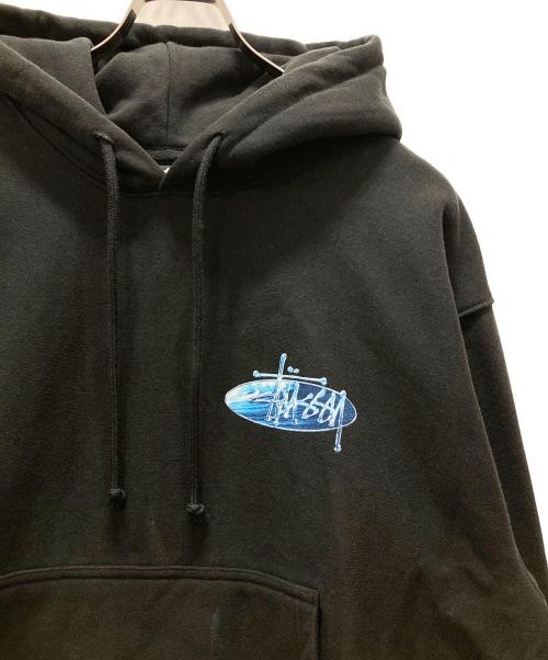 stussy（ステューシー）stussy (ステューシー) Wave Oval Hoodie ブラック サイズ:Lの古着・服飾アイテム