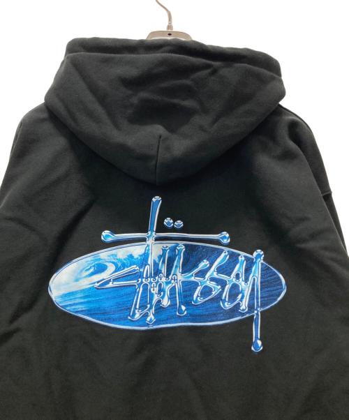 stussy（ステューシー）stussy (ステューシー) Wave Oval Hoodie ブラック サイズ:Lの古着・服飾アイテム