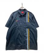 SUPREMEシュプリーム）の古着「19SS Zip Up S/S Work Shirt」｜ネイビー