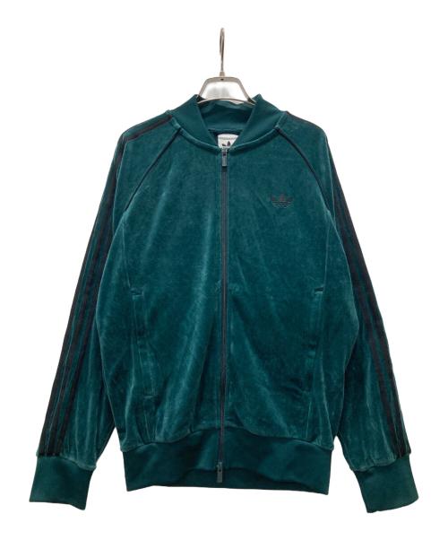 adidas（アディダス）adidas (アディダス) ベロア トラックジャケット グリーン サイズ:Lの古着・服飾アイテム