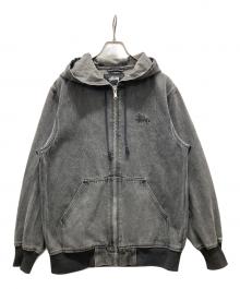 stussy（ステューシー）の古着「basic stussy zip パーカー」｜グレー