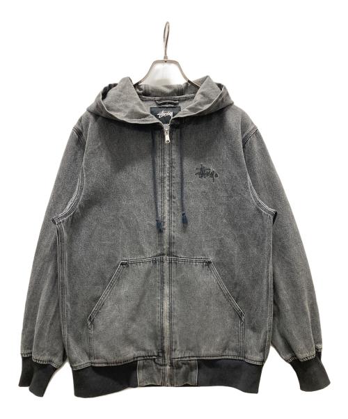 stussy（ステューシー）stussy (ステューシー) basic stussy zip パーカー グレー サイズ:Lの古着・服飾アイテム