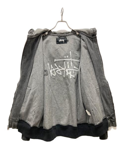 stussy（ステューシー）stussy (ステューシー) basic stussy zip パーカー グレー サイズ:Lの古着・服飾アイテム