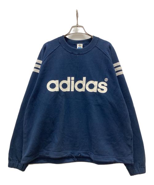 adidas（アディダス）adidas (アディダス) ロゴプリントスウェット ネイビー サイズ:XLの古着・服飾アイテム