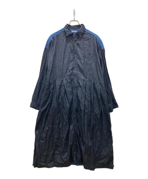 OMNIGOD（オムニゴッド）OMNIGOD (オムニゴッド) バイカラーシャツワンピース ネイビー サイズ:2の古着・服飾アイテム