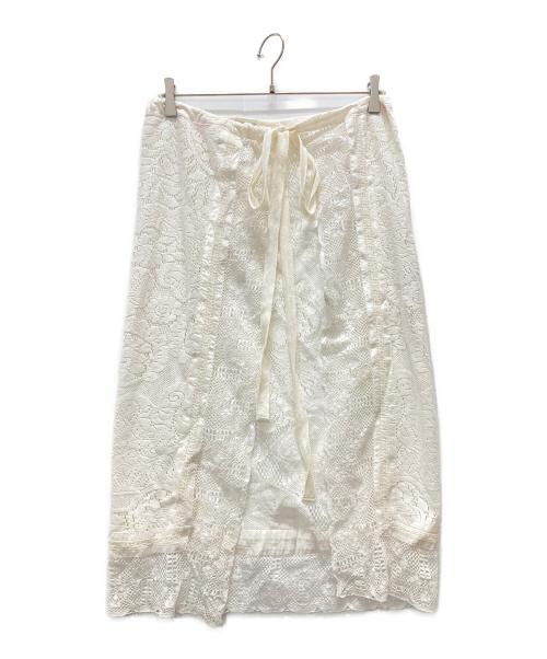 freada（フリーダ）Freada (フリーダ) アンティークレース巻きスカート ホワイト サイズ:ONE SIZEの古着・服飾アイテム