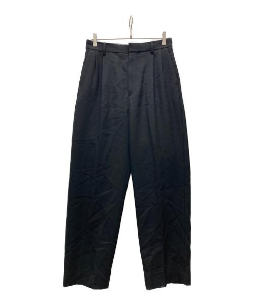 LOEFF（ロエフ）LOEFF (ロエフ) W ツイル タック テーパードパンツ ブラック サイズ:2の古着・服飾アイテム