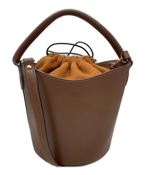 pelletteria veneta（ペレッテリアベネタ）PELLETTERIA VENETA (ペレッテリアベネタ) 2WAY バケツ型トートバッグ ブラウンの古着・服飾アイテム