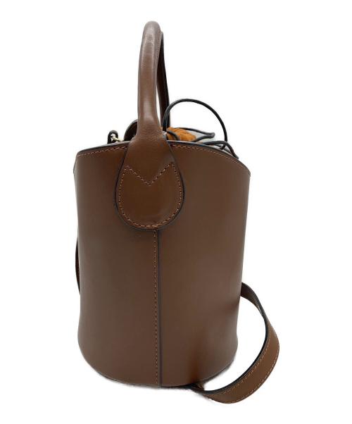 pelletteria veneta（ペレッテリアベネタ）PELLETTERIA VENETA (ペレッテリアベネタ) 2WAY バケツ型トートバッグ ブラウンの古着・服飾アイテム