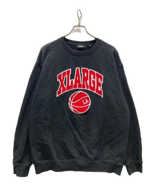 X-LARGE（エクストララージ）X-LARGE (エクストララージ) COLLEGE LOGO CREWNECK SWEAT ブラック サイズ:Lの古着・服飾アイテム