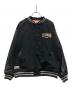 VISION STREET WEAR（ヴィションストリートウェアー）の古着「レザー袖スタジャン」｜ブラック