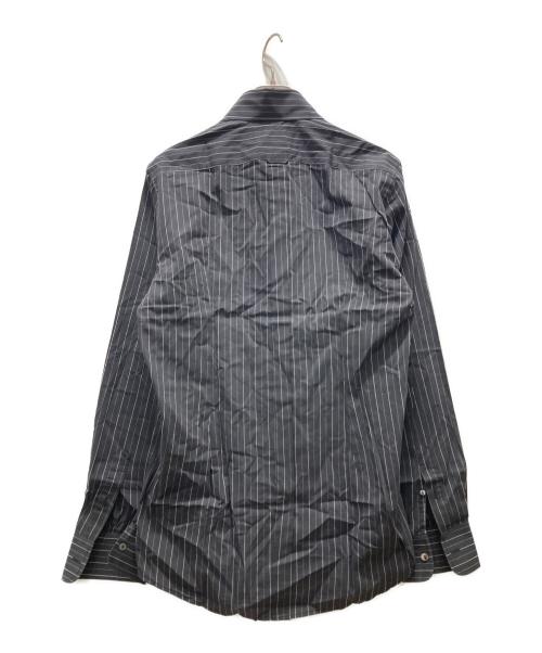DOLCE & GABBANA（ドルチェ＆ガッバーナ）DOLCE & GABBANA (ドルチェ＆ガッバーナ) ロング丈ストライプシャツ ブラック サイズ:16の古着・服飾アイテム