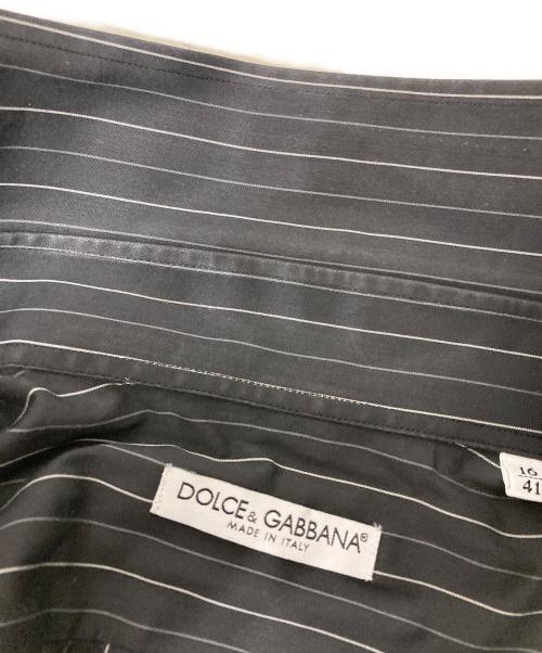 DOLCE & GABBANA（ドルチェ＆ガッバーナ）DOLCE & GABBANA (ドルチェ＆ガッバーナ) ロング丈ストライプシャツ ブラック サイズ:16の古着・服飾アイテム
